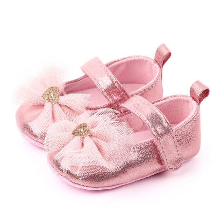

Bullpiano Baby Girl Shoes Newborn Anti-Slip Bowknot Crib Shoes 0-12M