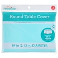 thumbnail image 4 of (6 pack) Round 84" Light Blue Plastic Table Cover, by Way To Celebrate, 4 of 7