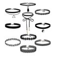 thumbnail image 1 of Bazhou-10 piezas Gargantilla Collar Terciopelo Negro Clásico Elástico Collar Gótico Tatuaje, 1 of 1