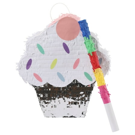 TFCFL Cute Ice Cream Cake-shaped Pinata Decoration Candy Party Pinata with Stick For Party