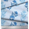 thumbnail image 3 of Soimoi Rayon Fabric Leaves & Floral Block Fabric Prints by Yard 56 Inch Wide, 3 of 3
