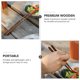 thumbnail image 3 of 1 par de palillos de madera para picnic al aire libre, plegables (marrón claro), 3 of 8
