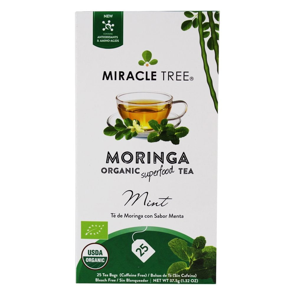 Miracle Tree Moringa Organic Tea Mint 25 Tea Bags