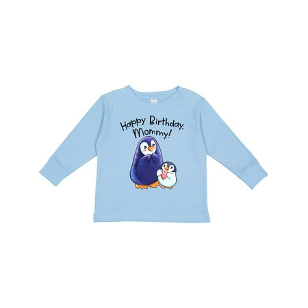 

Inktastic Happy Birthday Mommy!- Cute Penguins Gift Toddler Boy or Toddler Girl Long Sleeve T-Shirt