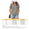 thumbnail image 5 of Camiseta de manga soplada para mujer, blusa de manga corta con cuello en V, informal, holgada, de Color puro, para citas, 5 of 5