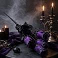 thumbnail image 5 of Halloween Roses Artificial Flowers, Dark Purple Silk Rose Buds, Gothic Faux Rose Bouquet, Black Themed Silk Flower Stems, Halloween Decorative Floral Sprigs Halloween Party Home Decorations, 5 of 5
