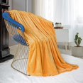 thumbnail image 2 of Manta con flecos de pompón, manta de franela, manta suave para cama, sofá, decoración del hogar, 2 of 7