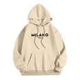 thumbnail image 5 of MHFRRA Sudadera con Capucha y Estampado de Letras para Uso Casual y Atuendos Elegantes Beige, 5 of 5