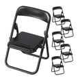 thumbnail image 4 of Mobutofu 6Pcs Phone Holder Stand Mini Chair Shape Black Plastic Folding Function, 4 of 6