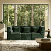 89.76 Modular Sectional Sofa, No Assembly Required Cloud Couch with Deep Seat, Modern Boneless Floor Sofa, Comfy Oversized Bean Bag Couch for Living Room, Bedroom, Apartment Green