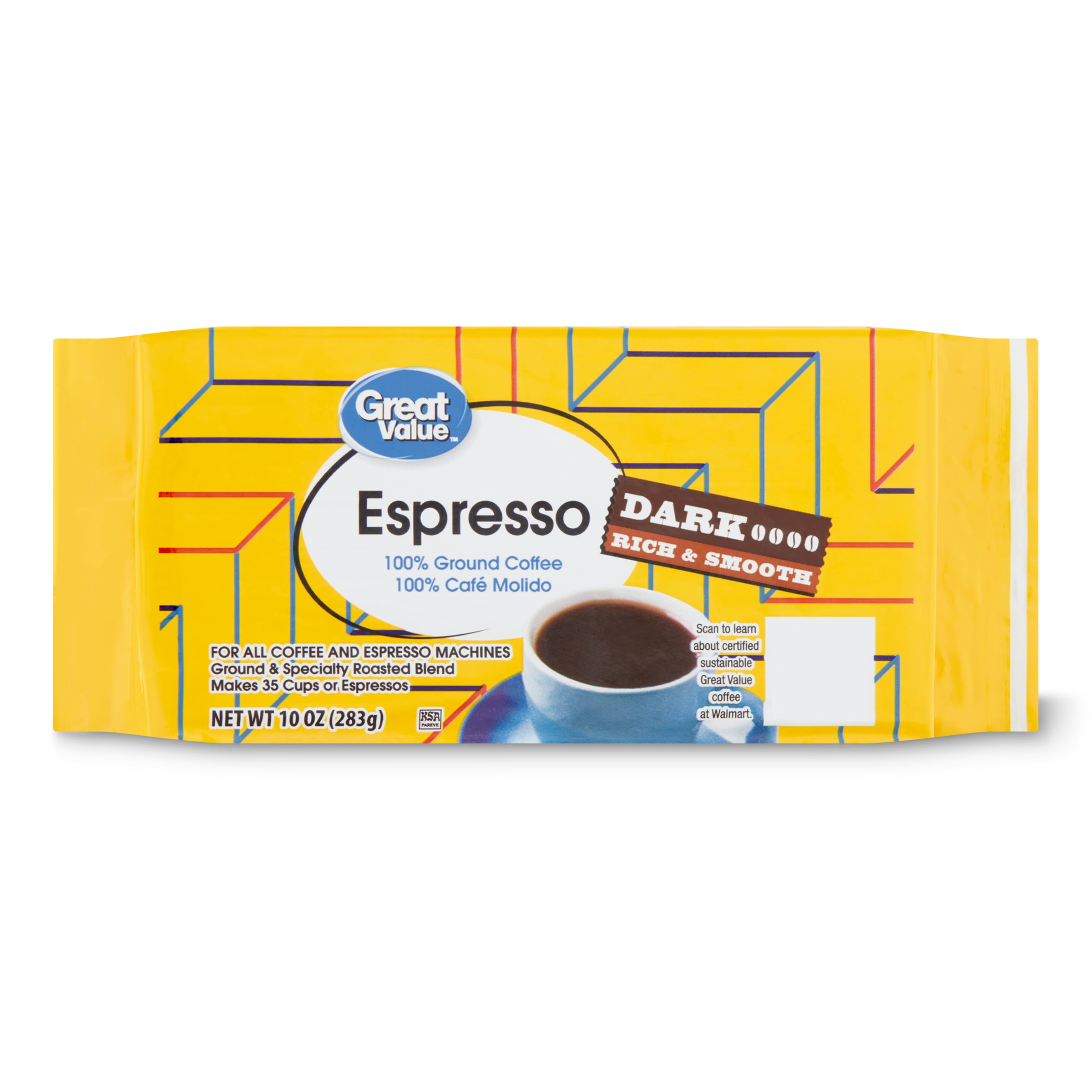 Great Value Espresso Ground Coffee, 10 oz