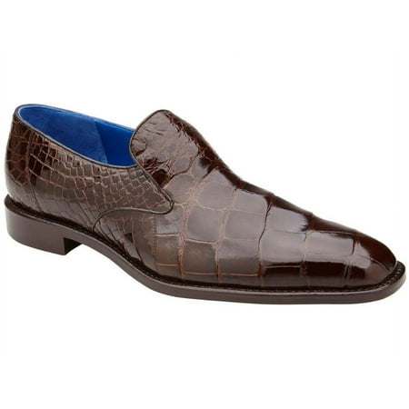 

Men s Belvedere Genuine Alligator Slip-on Dress Shoes Genova Chocolate Brown R53
