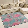 thumbnail image 2 of SKYSONIC Flamingo Birds On Stripes Lightweight Carpet Mats Area Soft Rugs Floor Mat Rug Home Decoration for Kids Room Living Room 63 x 48 inches, 2 of 6