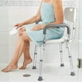 thumbnail image 3 of Yeshouse Shower Chair for Inside Shower, Shower Chair for Inside Shower with Arms and Back, 350 lb Capacity, Adjustable Height, Non-Slip Seat with Padded Armrests & Back, White, 3 of 7