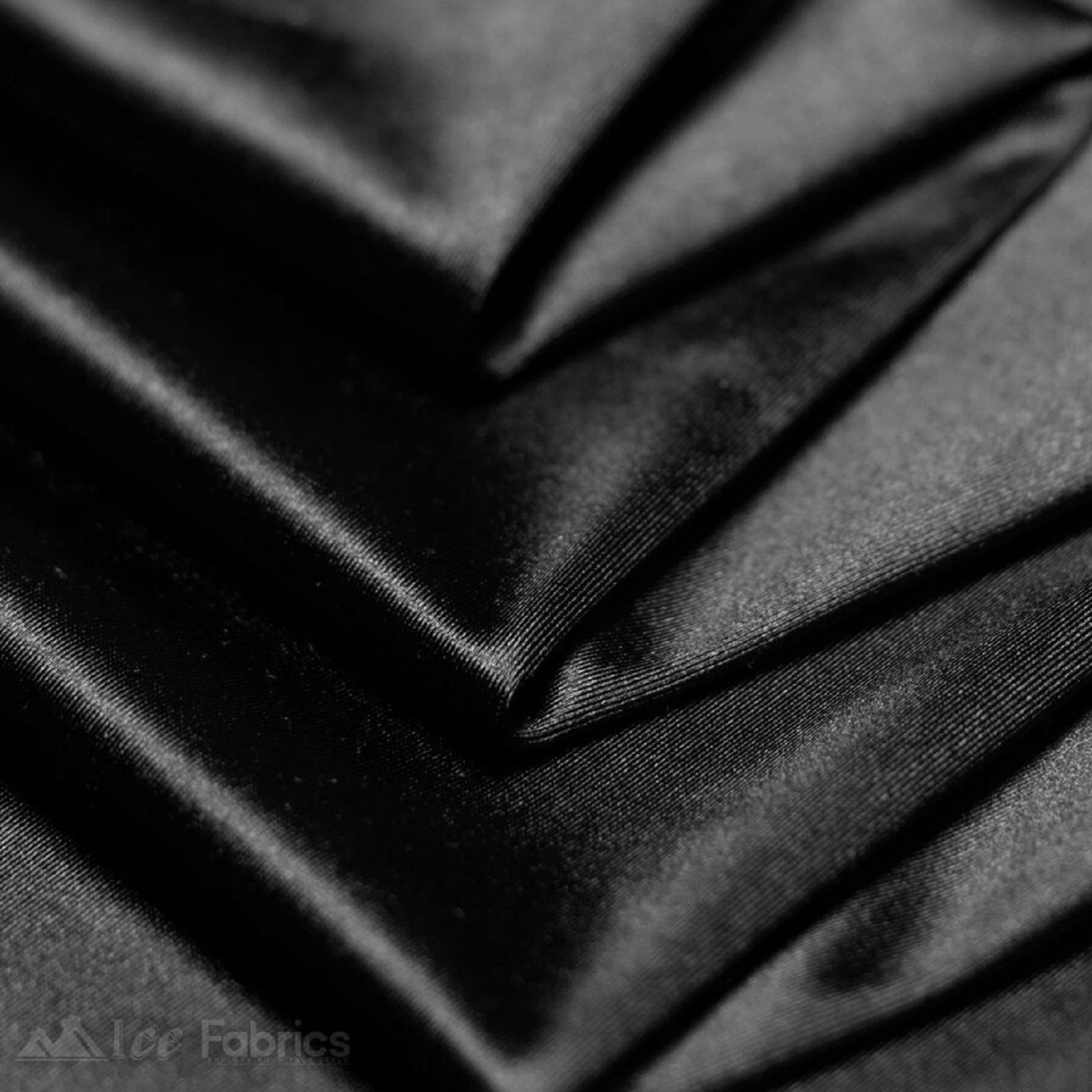 4 Way Stretch Silky Spandex Satin Fabric by the Yard - 60" Wide Shiny Satin Spandex Fabric for Dresses, Active Wear, Yoga Pants, Table Cloth - Black - 10&nbsp;Yards