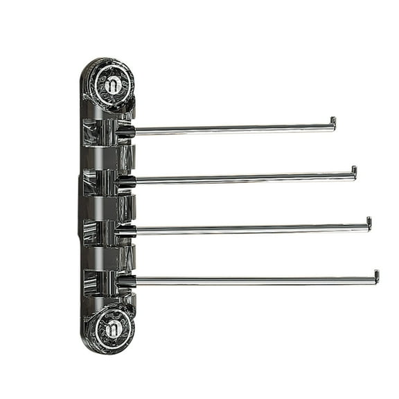Hiroekza Swivel Towel Bar Suction Cup Towel Rack for Bathroom Kitchen Wall Mounted Multi-Pole Shelf Strong Adhesion Home Decor Gray