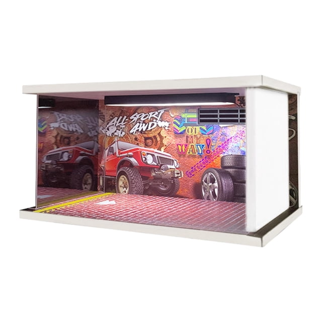 Estacionamiento Acrílico 1:24 Con Iluminación Para Dise?o De Figuras De Acción De Automóviles Fundidos A Presión