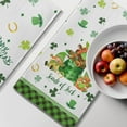 thumbnail image 6 of St. Patrick's Day Kitchen Towel Watercolor Shamrock Clover Truck Dish Towel Green Plaid Home Decor Hand Towel Gnome with Hat Bathroom Towels for Cooking Cleaning Wipes, 14.4x28.3 Inch, 2 Pcs, 6 of 7