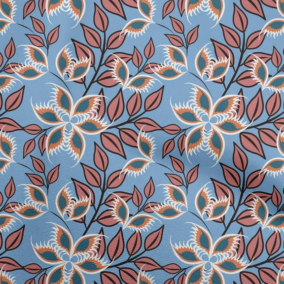 oneOone Polyester Spandex Light Blue Fabric Block Sewing Fabric By The Yard Printed Diy Clothing Sewing Supplies 56 Inch Wide-FX