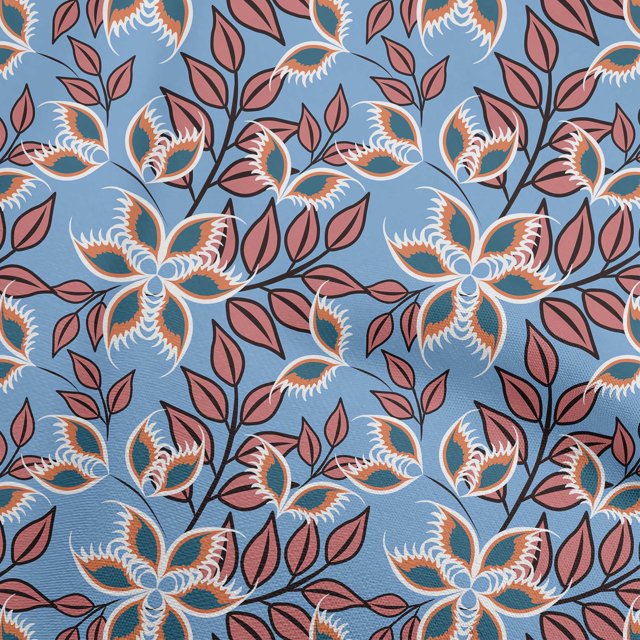 oneOone Cotton Poplin Twill Light Blue Fabric Block Craft Projects Decor Fabric Printed By The Yard 56 Inch Wide-RD