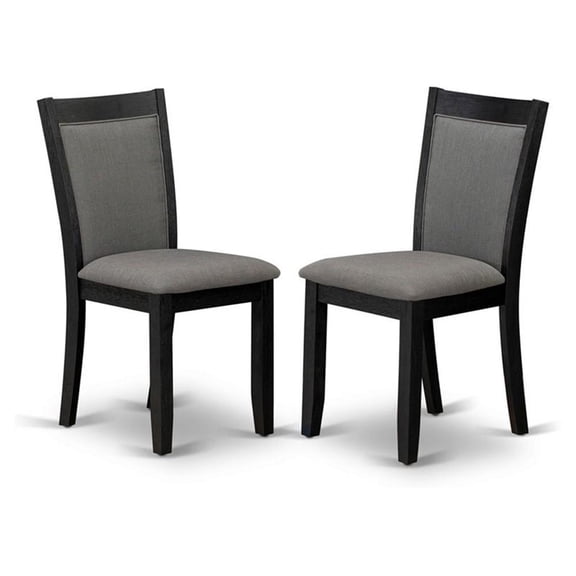 Pemberly Row 36.8" Wooden Dining Chairs in Black/Gray (Set of 2)