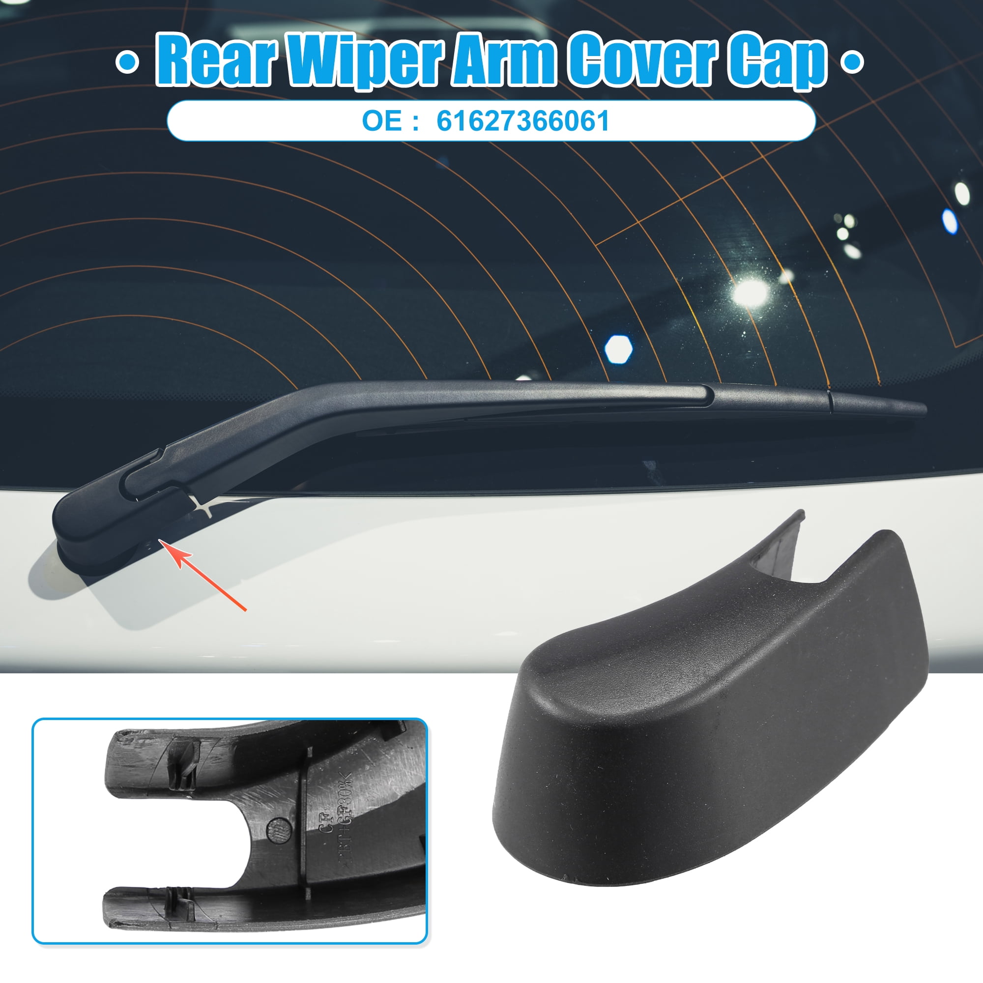 Unique Bargains Rear Wiper Arm Nut Cover Cap for BMW X1 X2 1-Pack Black
