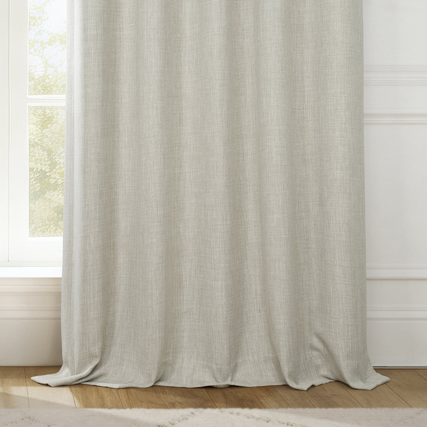 HPD Half Price Drapes Oatmeal Faux Linen Room Darkening Curtains for Bedroom & Living Room Curtains (1 Panel), Door & Window Curtains 108 inches long, Rod Pocket curtains & drapes, 50W X 108L