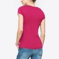 thumbnail image 7 of Maternity Nursing T Shirt Short Sleeve V-Neck Breastfeeding Tops Front Pleat Maternity Clothes Pregnancy Tunic Hot Pink S, 7 of 7