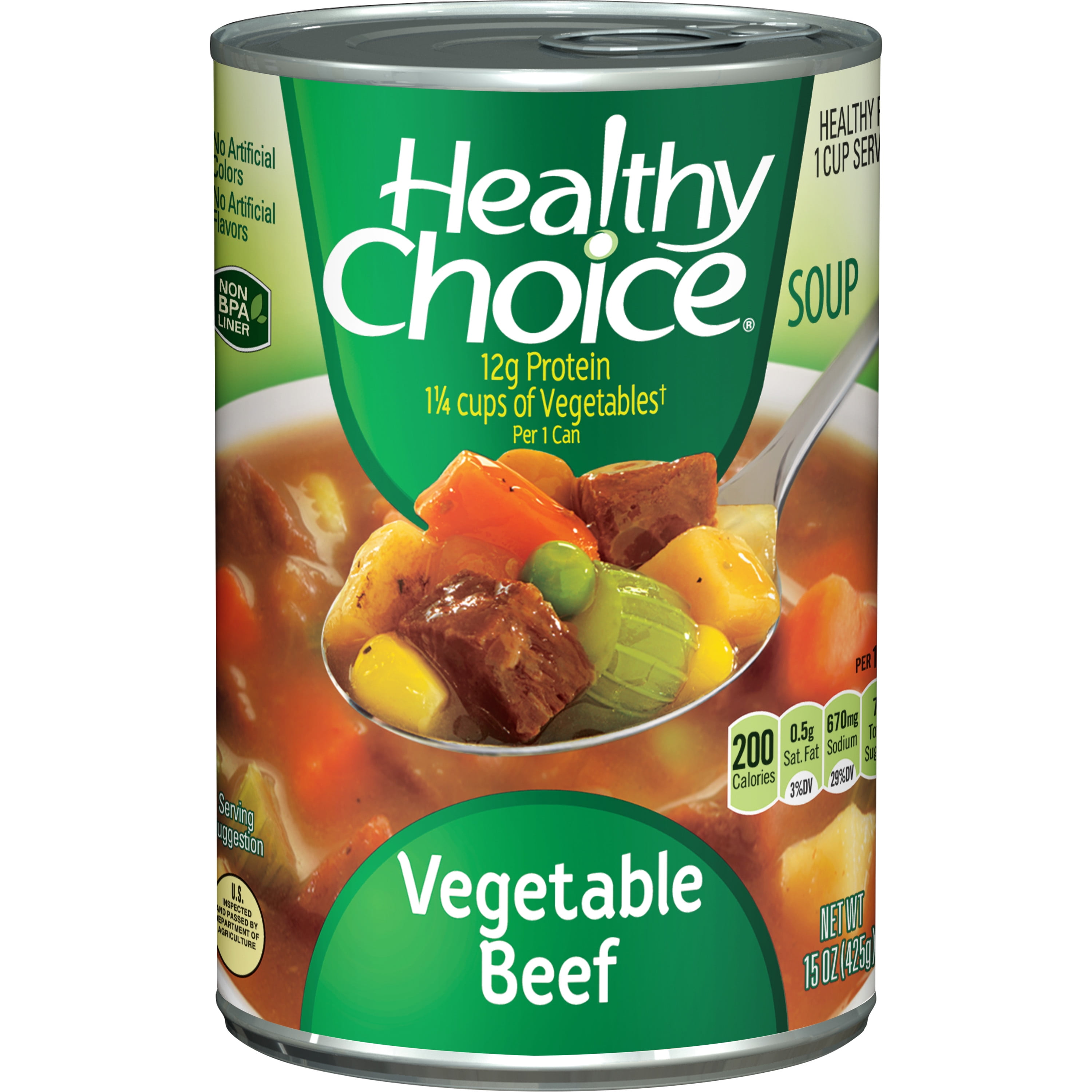 Healthy Choice Vegetable Beef Soup, Canned Soup, 15 OZ