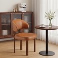 thumbnail image 6 of AFO Modern Adult Faux Leather Solid Print Dining Side Chairs, Brown (Set of 2), 6 of 9