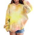 thumbnail image 4 of YunPes Girls Sweatshirt Winter Tie Dye Retro Print Sweatshirt Long Sleeve Comfortable Cute Sweatshirt Zip up Hoodie, 4 of 7
