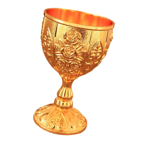 AOOOWER Drinking Cup With Embossed Designs Metal Embossed Wine Goblet For Parties
