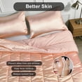 thumbnail image 6 of Pink 3Pcs Silky Quilt Set,&nbsp;Queen Comforter Set&nbsp;(90x90")+2 Pillowcases (20x28”), Silky Satin Fabric, Reversible&nbsp;Queen Size Bedding, Ultra-Soft Machine Washable for Home Bedroom, 6 of 9