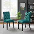 thumbnail image 2 of Side Dining Chair, Set of 2, Teal Blue, Velvet, Modern Contemporary, Kitchen Room Cafe Bistro Restaurant Hospitality, 2 of 9