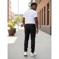 thumbnail image 5 of J. METHOD Men’s Jogger Pants Casual Moto Biker Zipper Slim Fit French Terry Fleece Tapered Leg Elastic Waist NEMP20 Black S, 5 of 6