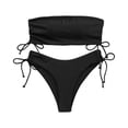 thumbnail image 3 of Minjewel Women's Strapless Bikini Top & Bottom Set Two Piece Sexy Push Up Swimsuit for Beach Photos Summer Vacation,Black,L, 3 of 6
