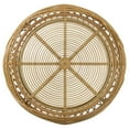 thumbnail image 6 of Pemberly Row Rattan Round Glass Top Woven Rattan Coffee Table in Natural, 6 of 6