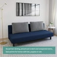 thumbnail image 3 of JIATER Armless Futon Cover Stretch Futon Slipcovers Machine Washable Furniture Protector with Elastic Bottom,Navy, 3 of 7