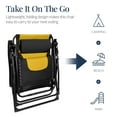 thumbnail image 5 of Best Choice Products Oversized Padded Zero Gravity Chair, Folding Outdoor Patio Recliner w/ Side Tray - Black/Yellow, 5 of 7
