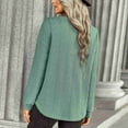 thumbnail image 2 of Stylish Women's Oversized Solid Color Crewneck Sweater - Long Sleeves, Autumn/Winter Knitwear, Gray Green, Size S Bienvenido, 2 of 7