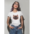 thumbnail image 2 of Cute Cat Face Portrait T-Shirt Women -Image by Shutterstock, Female Large, 2 of 4