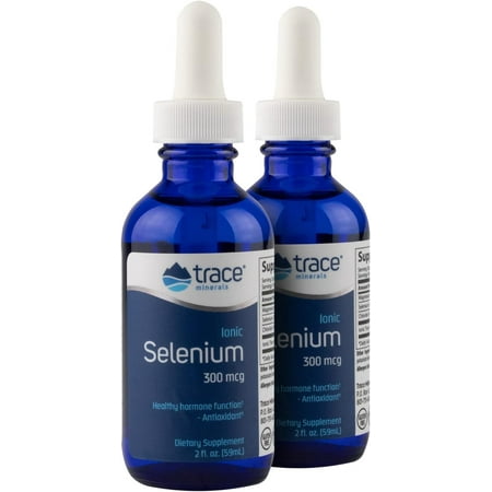Trace Minerals | Liquid Ionic Selenium 300 mcg Dietary Supplement | Antioxidant, Supports Immunity, Thyroid Health | Vegan, Gluten Free, Non-GMO | 2 fl oz (2 pack), 96 servings