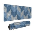thumbnail image 2 of Pofeuu Cozy Knitted Blue Chevron Print Desk Mat for Keyboard and Mouse，Computer Desk Matt for Desktop，Large Mouse Pad for Desk，Desk Pads on Top of Desks 12x31.5in, 2 of 8