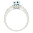 thumbnail image 4 of 1.465 ctw Solitaire with Zirconia Diamond Accents Anniversary Ring for Women | Round Cut Natural Sky Blue Topaz | Hyperallergenic Solid 18K White Gold, 4 of 5