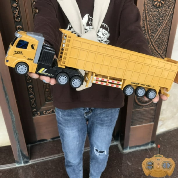 RC Engineering Car RC CAR Tractor Electric heavy transport truck Dump Truck Boy Remote Control Traffic Car Model ToyQH200-1 He Qiyong unisex