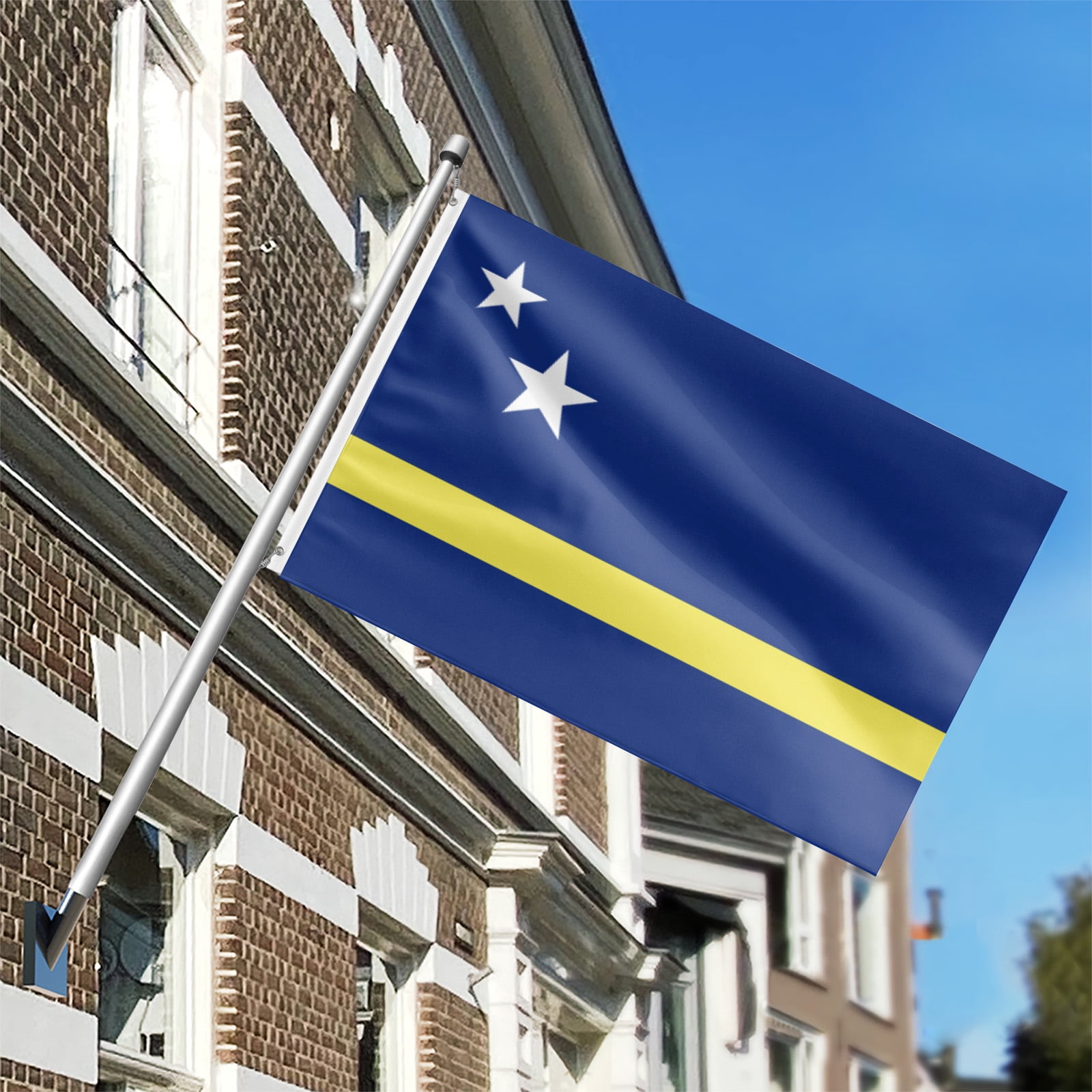 Livetty Double Sided 3 layers Flags 4x6 Ft Curacao Flags Banner for Yard Decoration Garden Display For World Soccer Play