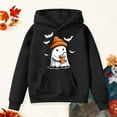 thumbnail image 6 of Staki Kids Girl Hooded Sweatshirt Graphic Letter Print Halloween Shirt Long Sleeve Pullover Tops(Black,10-11 Years), 6 of 6