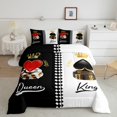 thumbnail image 2 of Valentine'S Day Couple Comforter Set Queen,King And Queen Crown Bedding Set For Adults Women Men,Red Black White His Hers Down Comforter Lover Romantic Quilt Set For Husband Wife, 2 of 7