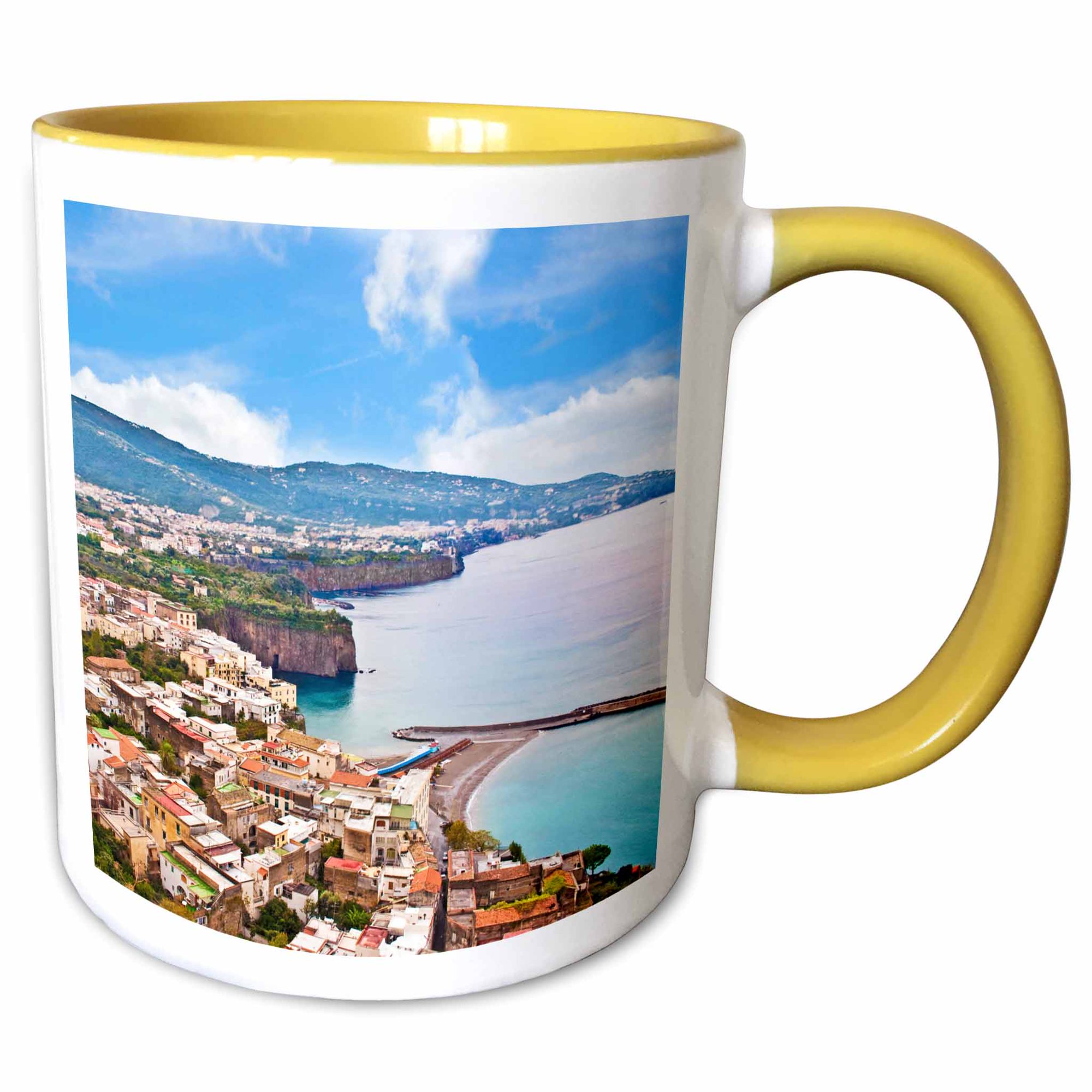 3drose, Italy, Tyrrhenian Sea, Sorrento, Gulf of Naples - Eu16 Mgl0088 - Miva Stock, 11oz Two-tone Yellow Mug