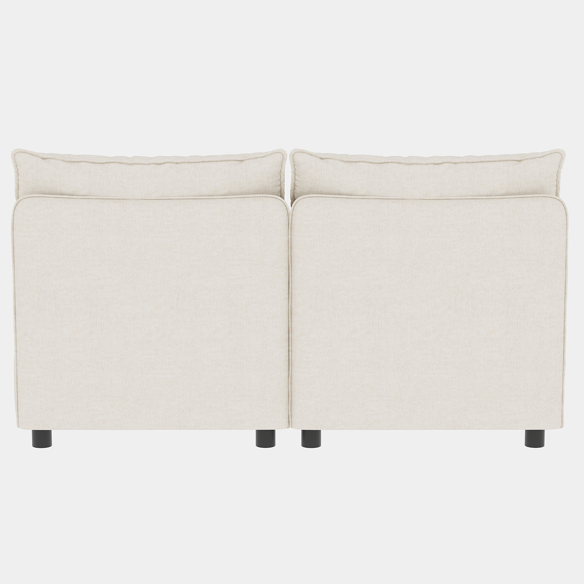 Modern Loveseat Sofa with Deep Seat & Storage Ottoman,Chenille Chaise Longue Sofa Bed for Small Spaces,Living Room,Bedroom,Beige